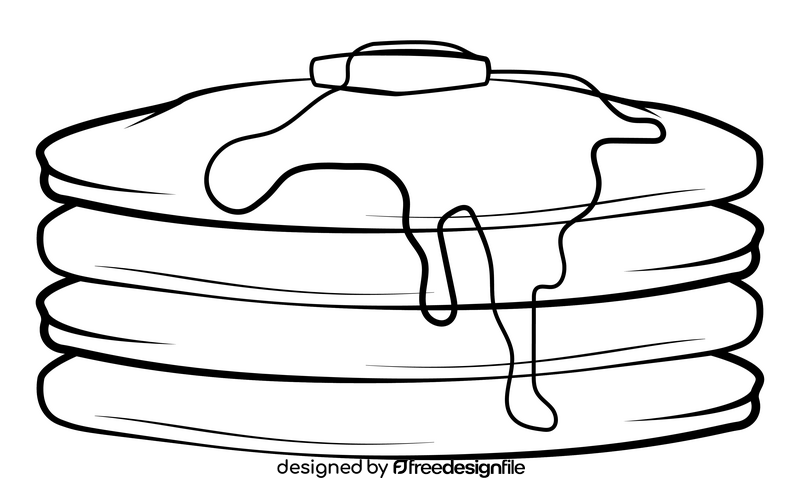 Pancake black and white clipart