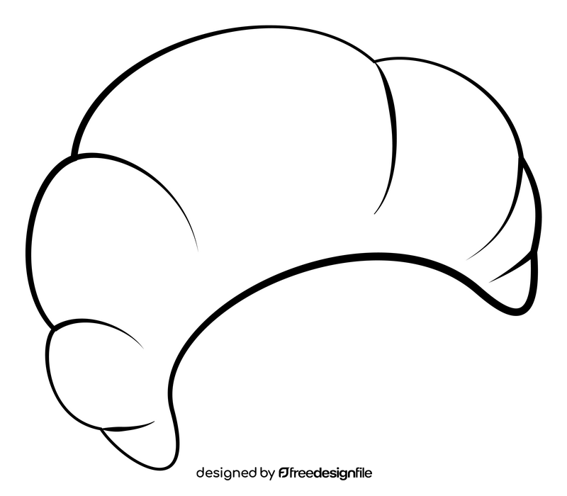 Croissant black and white clipart
