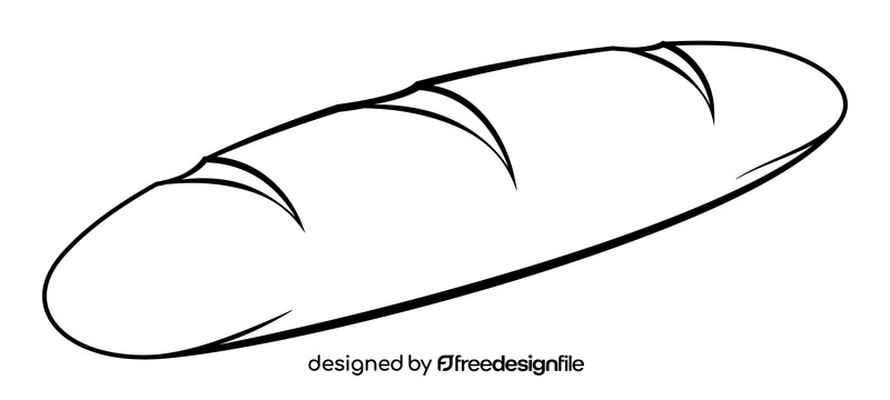 Baguette black and white clipart