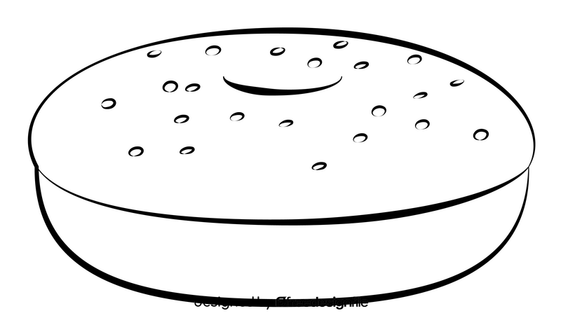 Bagel black and white clipart