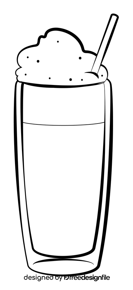 Milkshake black and white clipart