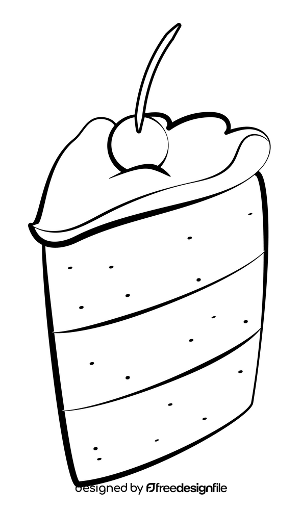 Piece of cake black and white clipart