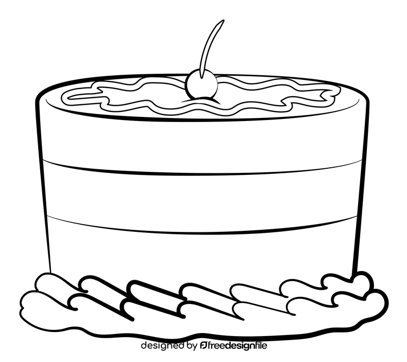 Cake black and white clipart