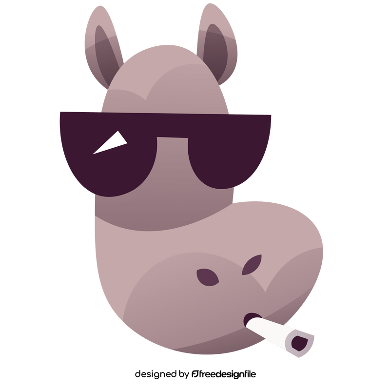 Cool hippo smoking clipart