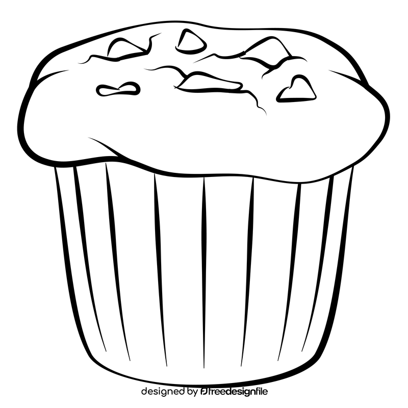 Muffin black and white clipart