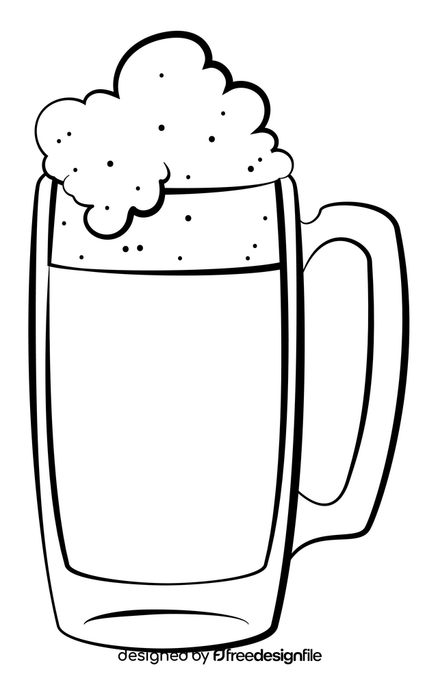 Beer black and white clipart