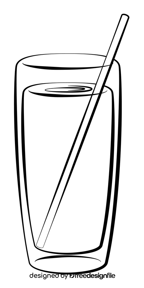 Orange juice black and white clipart