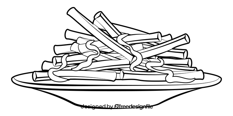 Fries black and white clipart