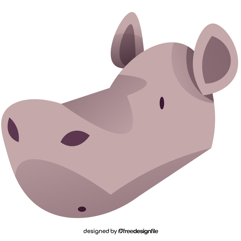 Hippopotamus suprised clipart