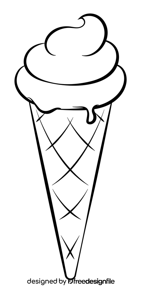 Ice cream cone black and white clipart free download