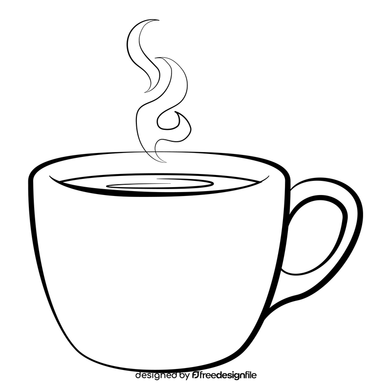 Tea black and white clipart