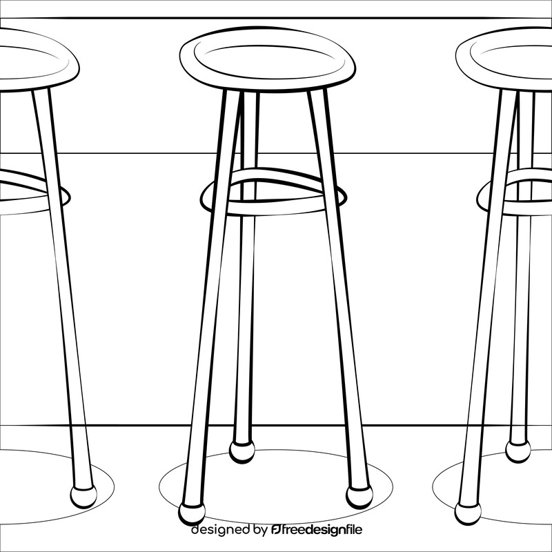 Bar stool black and white vector