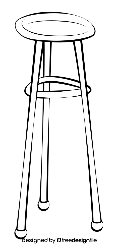 Bar stool drawing black and white clipart