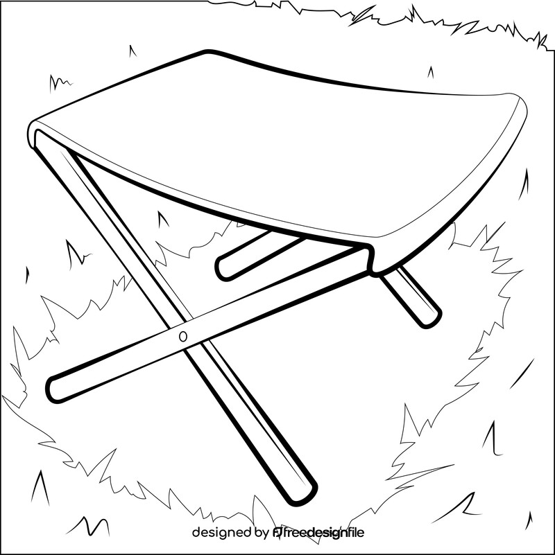 Folding chair black and white vector