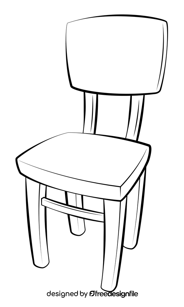 Chair drawing black and white clipart