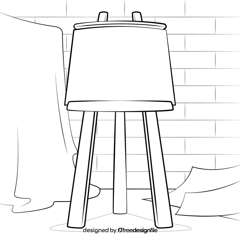 Easel black and white vector