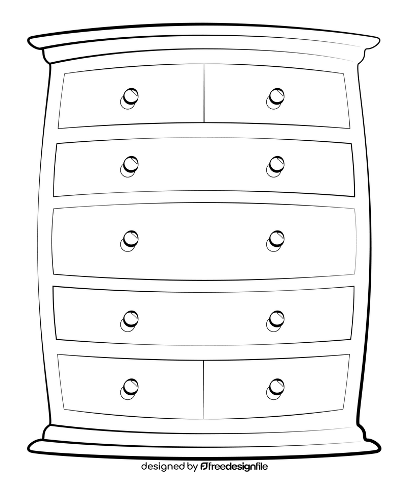 Drawer drawing black and white clipart