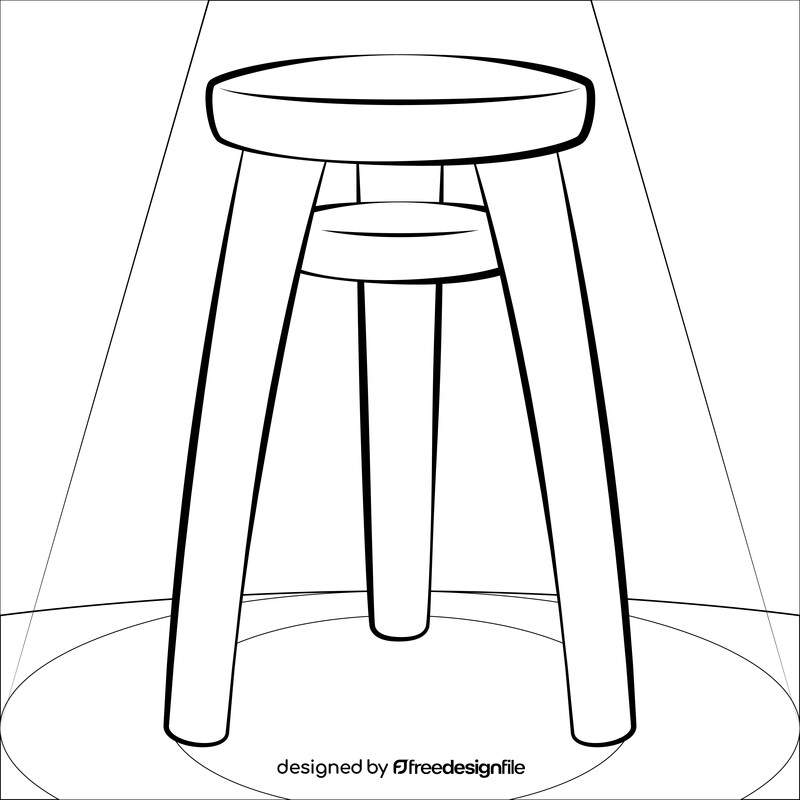 Stool black and white vector