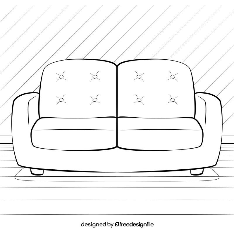 Sofa 2 seater black and white vector