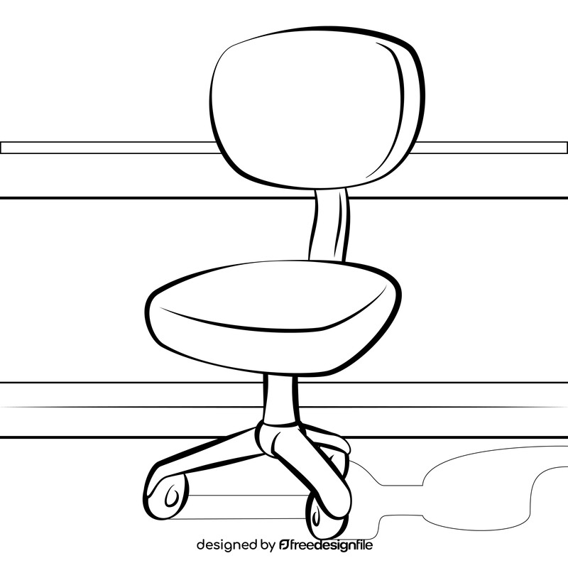 Office chair black and white vector