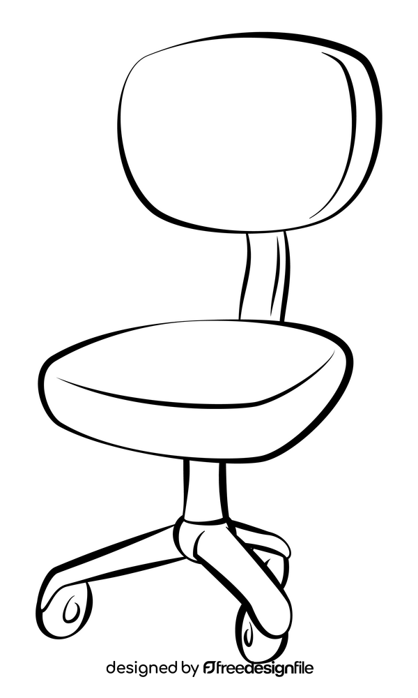 Office chair drawing black and white clipart