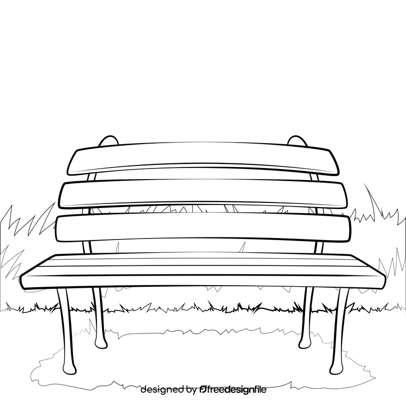 Park bench black and white vector