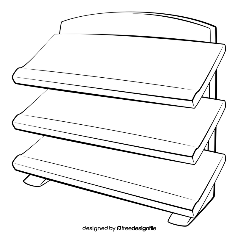 Shoe rack drawing black and white clipart