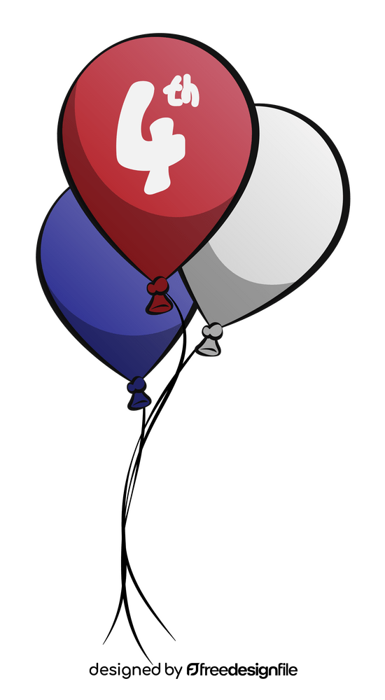 4th of July balloons clipart