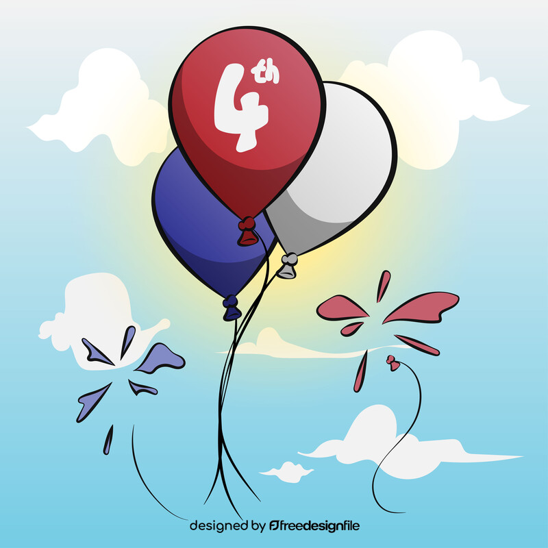 4th of July balloons vector