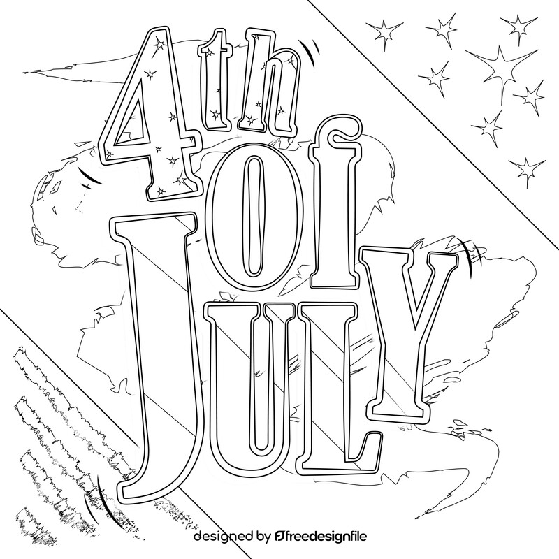 4th of July black and white vector