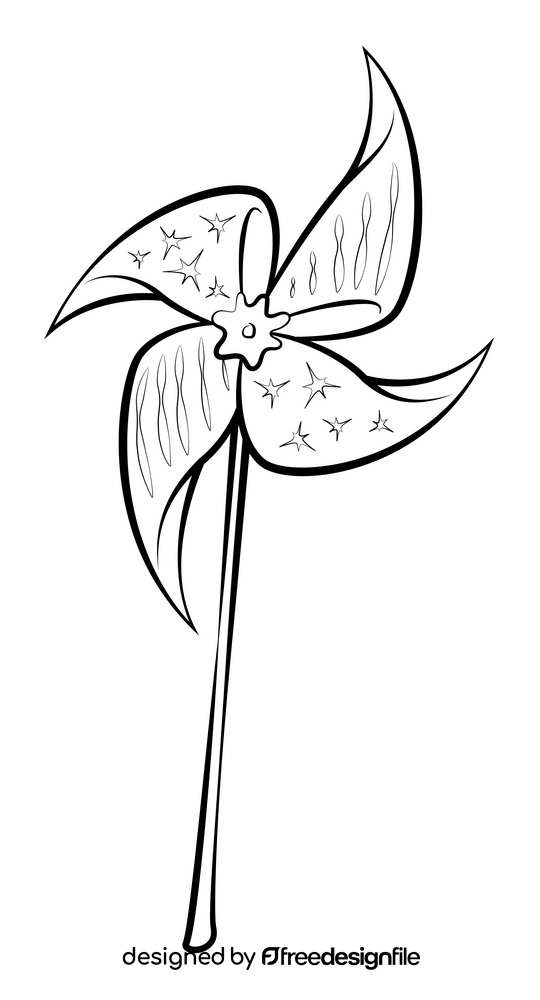4th of July pinwheel drawing black and white clipart