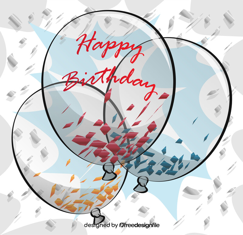 Birthday confetti balloons vector
