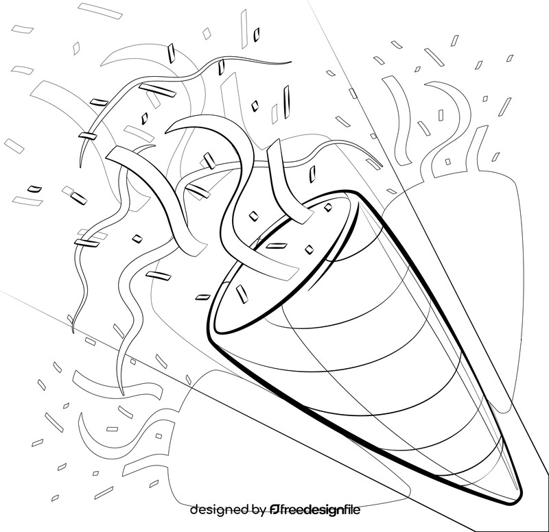 Confetti popper black and white vector