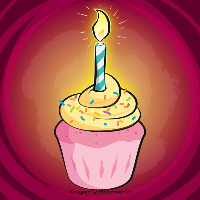 Birthday cupcake vector