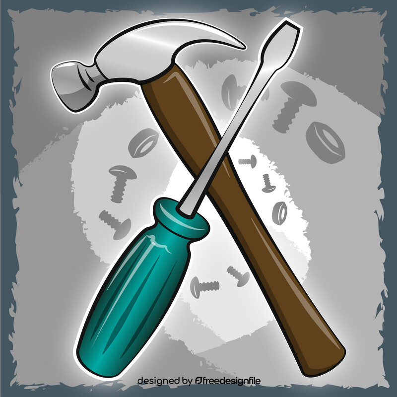 Hammer and screwdriver vector