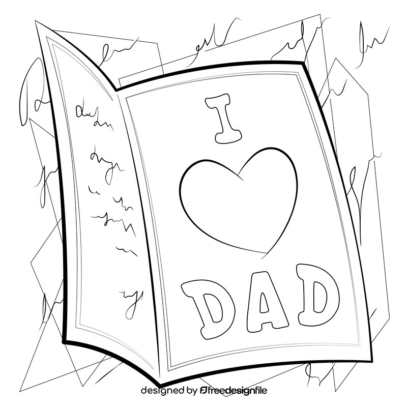 Fathers day card black and white vector