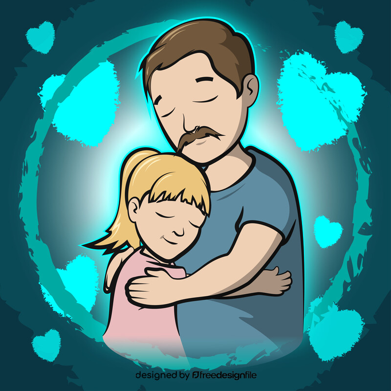 Hugging daddy on fathers day vector