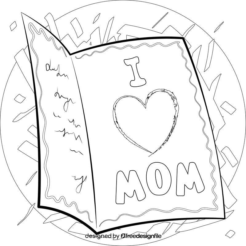 Mothers day card black and white vector