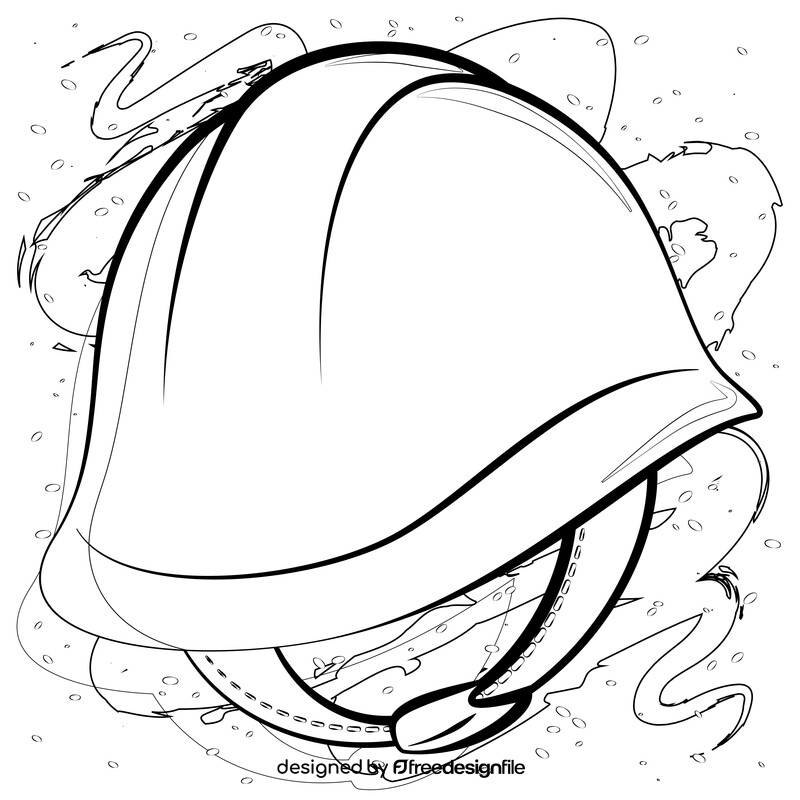 Safety helmet black and white vector