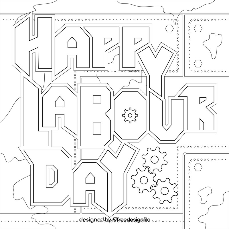 Happy labour day black and white vector