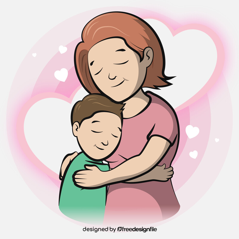 Hugging mummy on mothers day vector