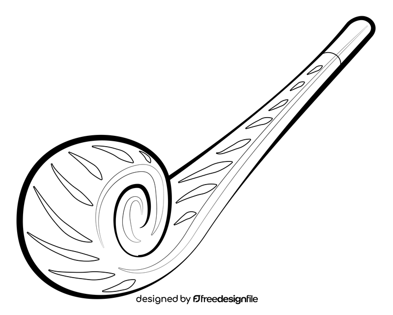 Party horn drawing black and white clipart