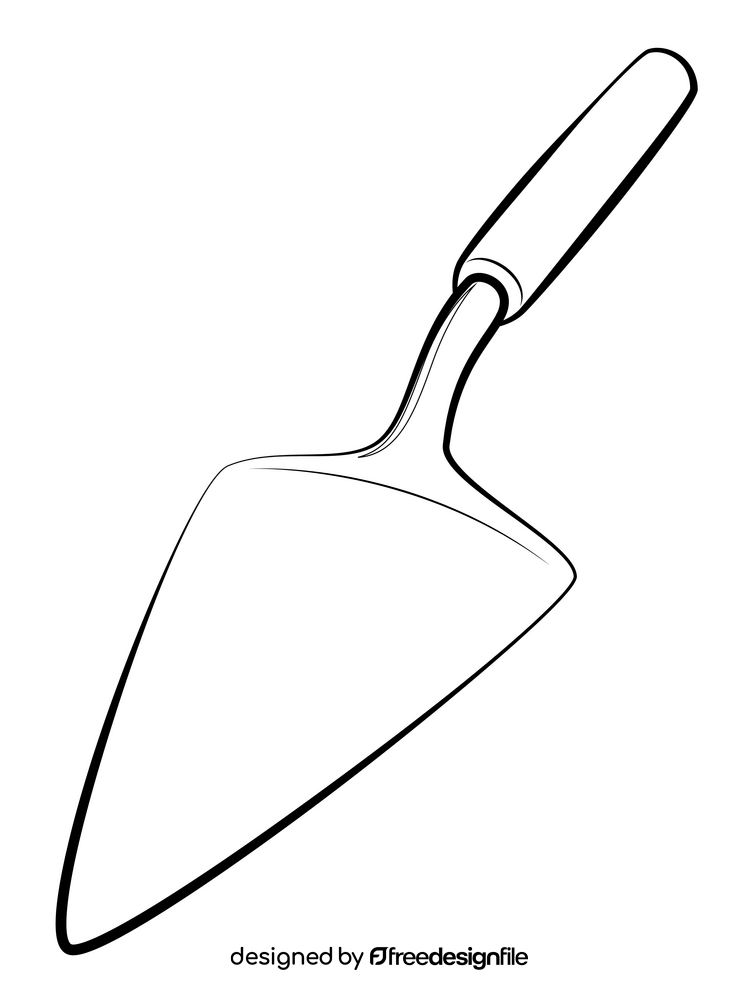 Cake slicer drawing black and white clipart