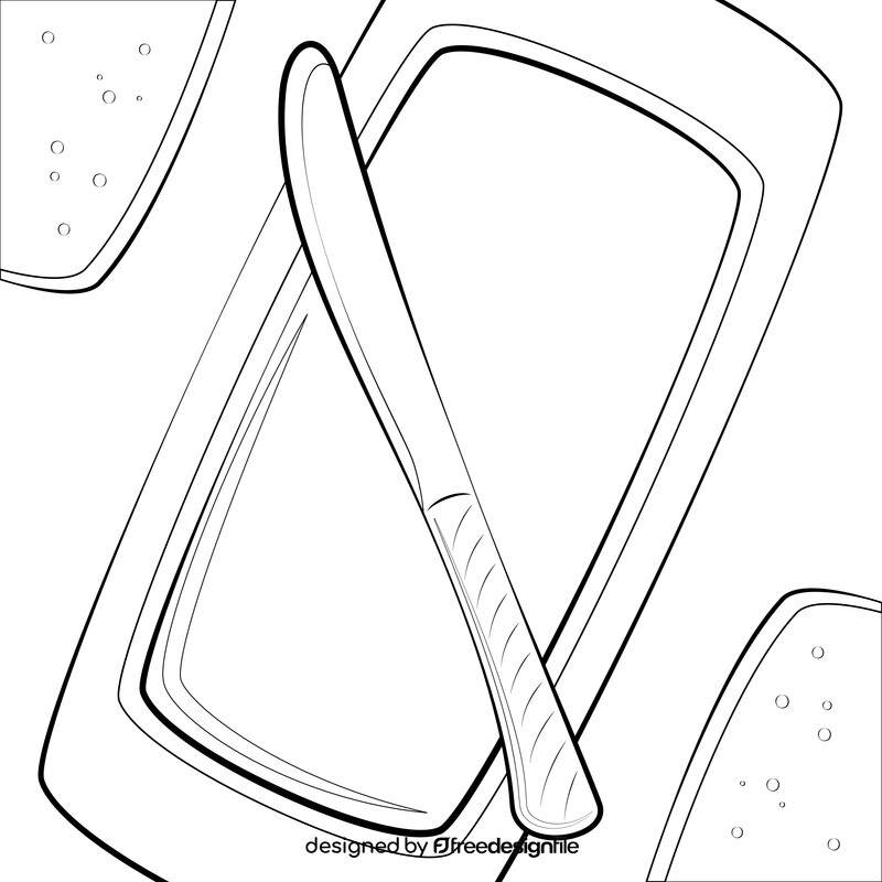 Butter knife black and white vector