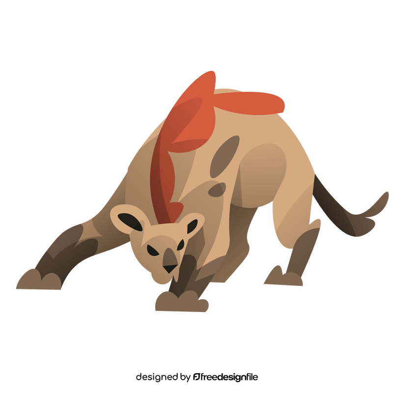 Hyena attacking clipart