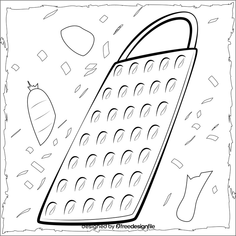 Grater black and white vector
