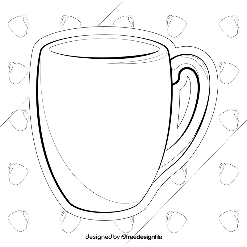 Mug black and white vector