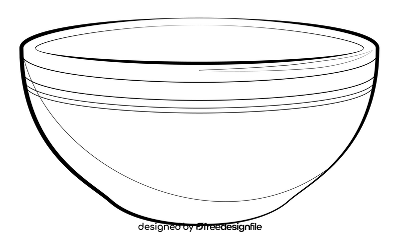 Bowl drawing black and white clipart