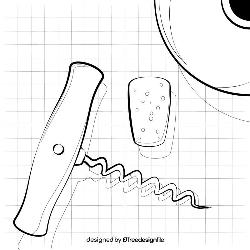Corkscrew black and white vector