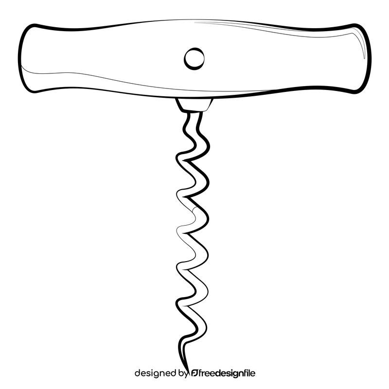 Corkscrew drawing black and white clipart